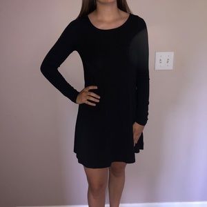 Black long sleeve skater dress